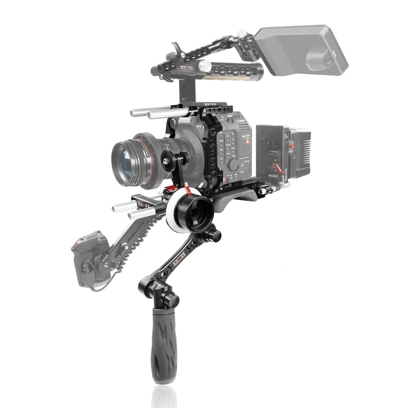 Plaque de base avec poigne, cage et follow focus pro pour Canon C500 Mark II, C300 Mark III