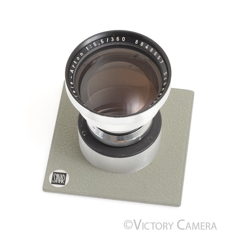 Schneider Tele-Arton 360mm f5.5 5×7 Lens in Sinar Barrel Lens Board [EXC+]