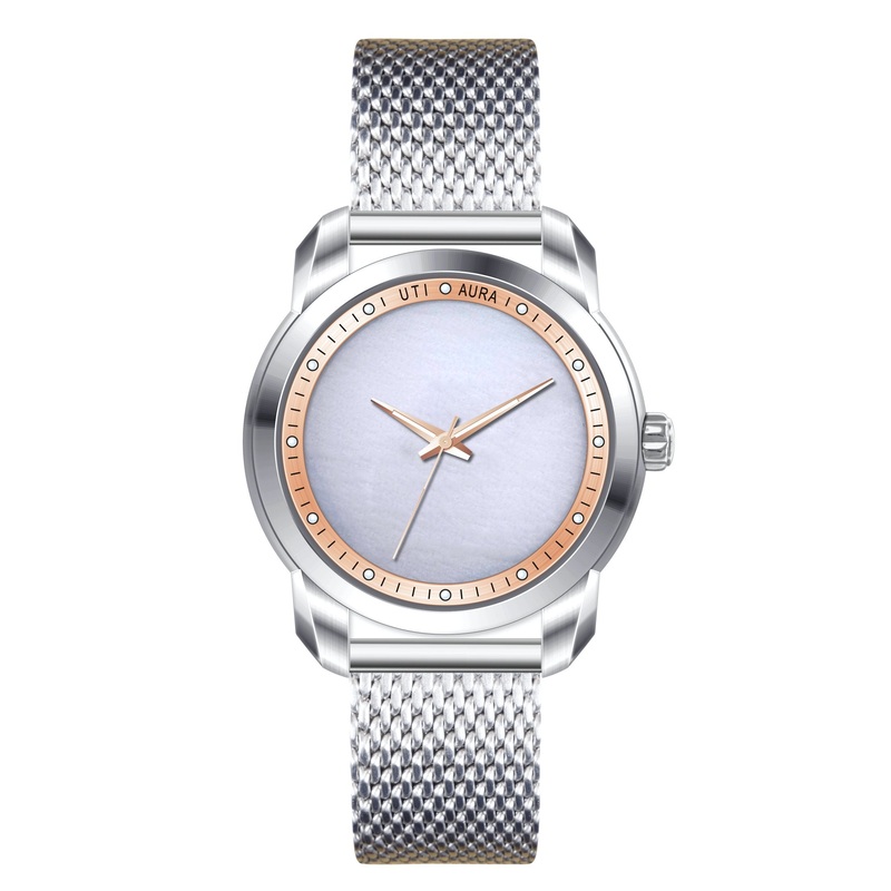 WHITE JADE ROSE GOLD Pink Genuine Leather