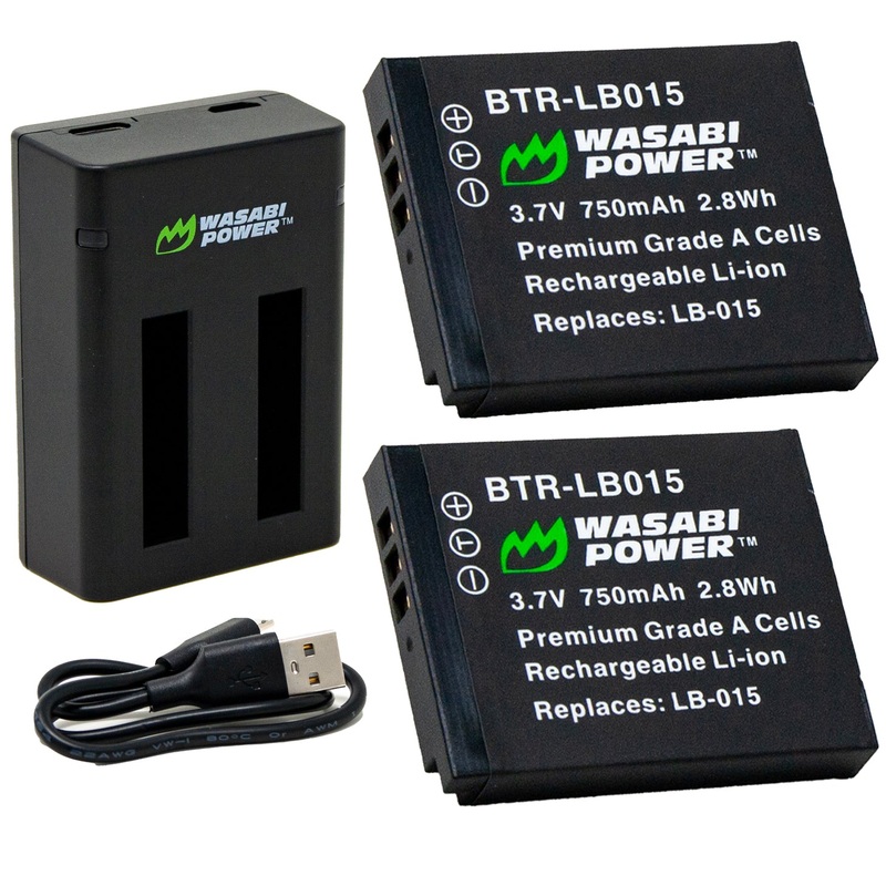 Kodak LB-015 Battery (2-Pack) and Dual Charger by Wasabi Power