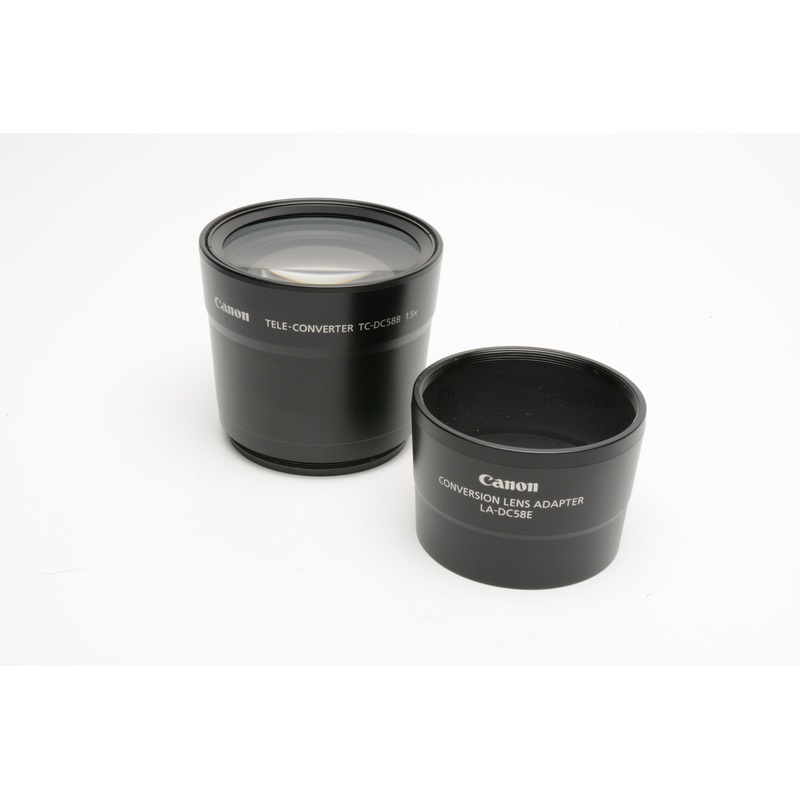 Canon 1.5X Tele Converter TC-DC58B w/Conversion Lens Adapter LA-DC58E