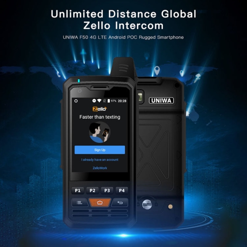 UNIWA F50 POC Walkie Talkie Rugged Phone 1GB+8GB Black