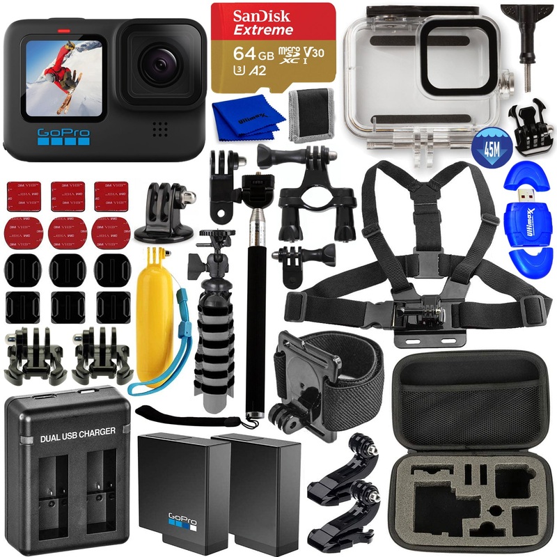 GoPro HERO10 HERO 10 Camcorder Black – 20 Piece Ultimate Accessory Bundle