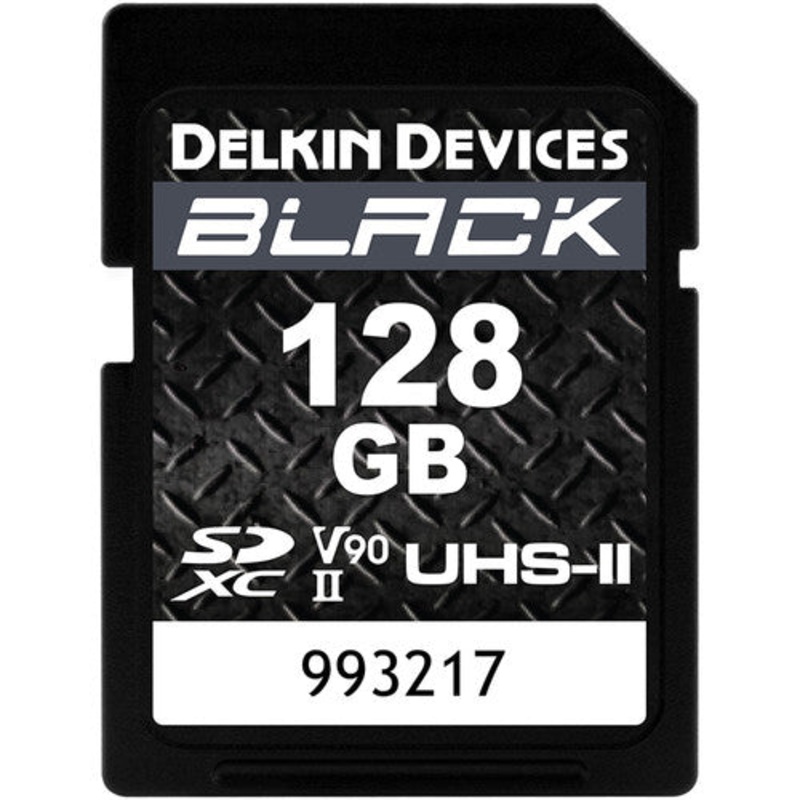 Delkin 128GB BLACK SD UHS-II V90 Memory Card