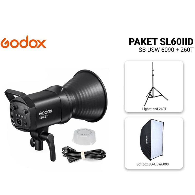 Godox Studio Light Starter Pack 1 SL60IID with SB-USW 6090 and Light Stand 260T