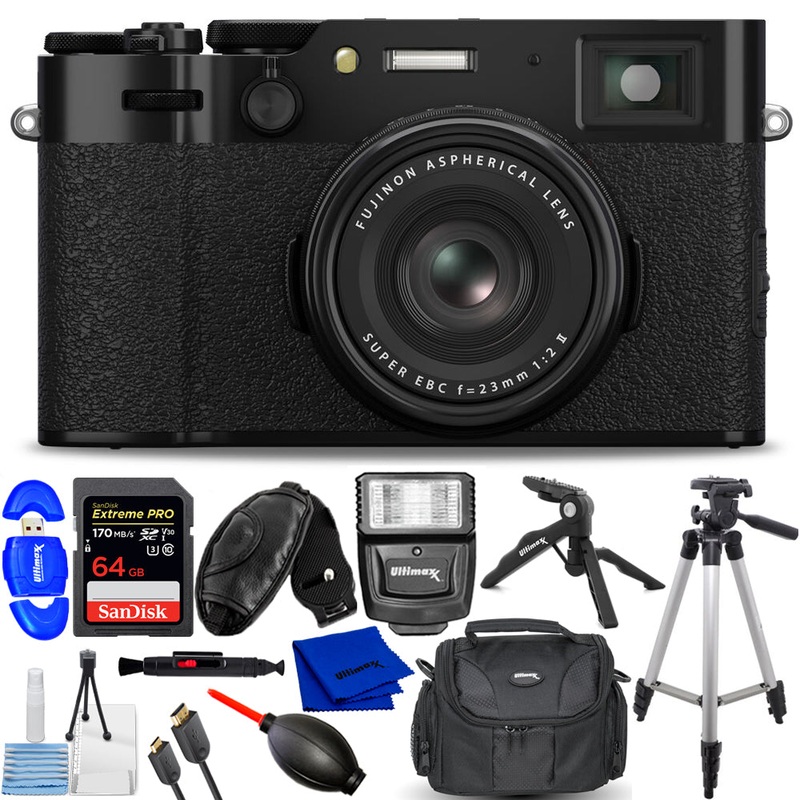 FUJIFILM X100VI Digital Camera (Black) 16821913 – 12PC Accessory Bundle
