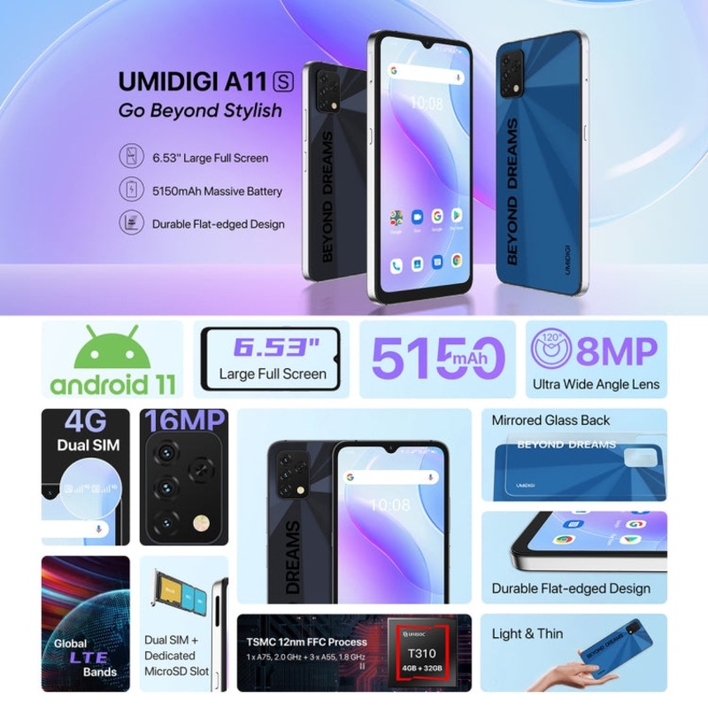 Umidigi A11s 4GB+64GB Blue