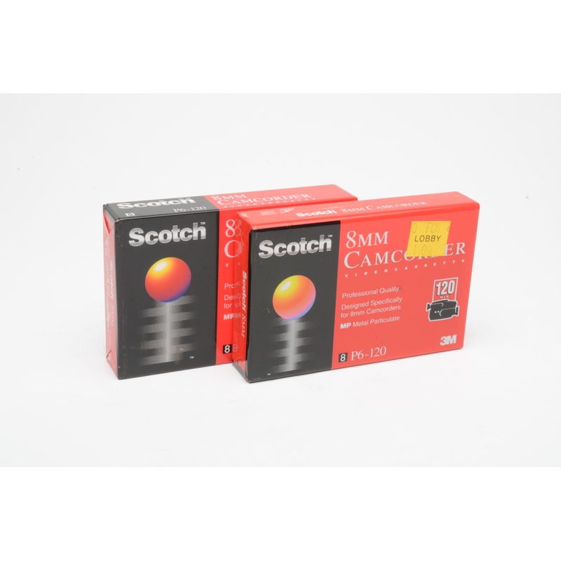 2X Scotch 8mm P6-120 Video 8 tape