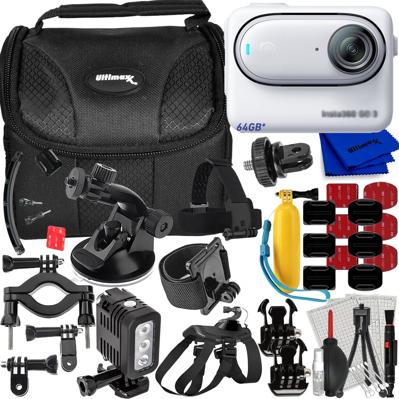 Insta360 GO3 S Standard Edition (Arctic White, 64GB) – 16PC Accessory Bundle
