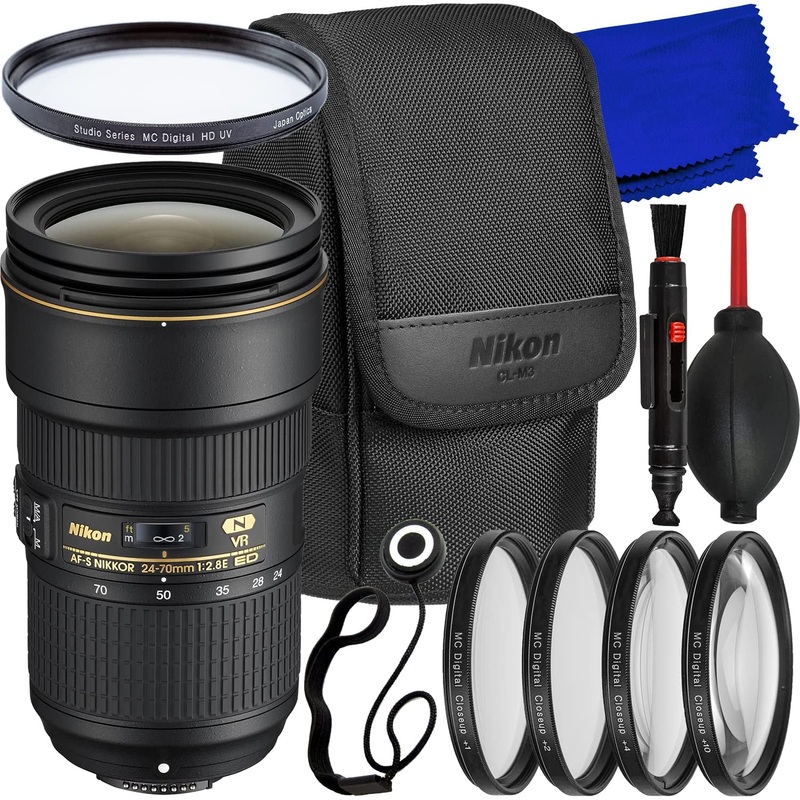 Nikon AF-S NIKKOR 24-70mm f/2.8E ED VR Lens 20052 – 7PC Accessory Bundle