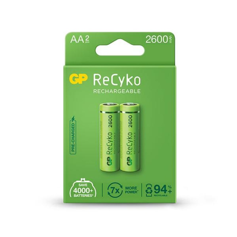 GP ReCyko battery 2600mAh AA (2 battery pack)