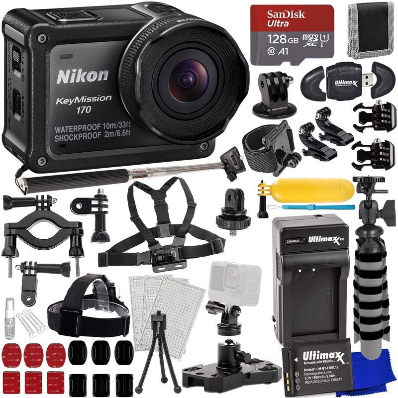 Nikon KeyMission 170 4K Action Camera 26514 – 25PC Accessory Bundle