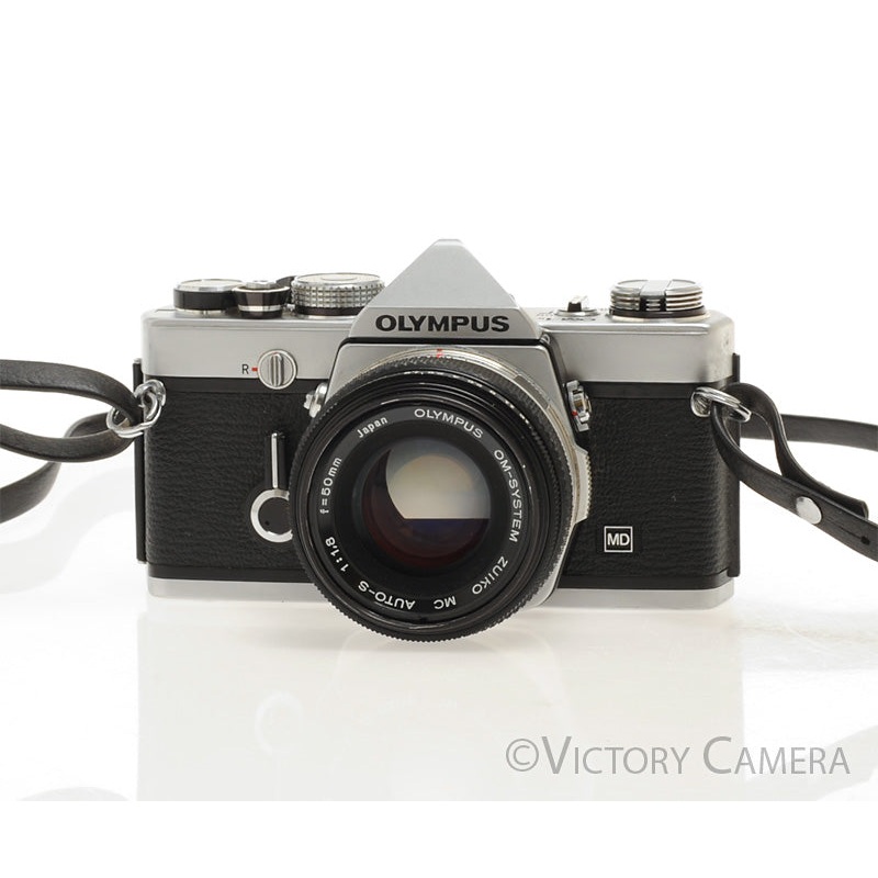 Olympus OM-1N MD Chrome Film Camera Body w/ 50mm F1.8 Lens [EXC]