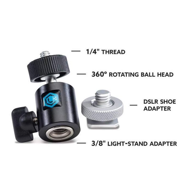 Lume Cube Camera Mount With 360 Ball Head & Light Stand Adapter.