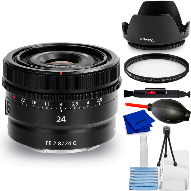 Sony FE 24mm f/2.8 G Lens SEL24F28G – 7PC Accessory Bundle