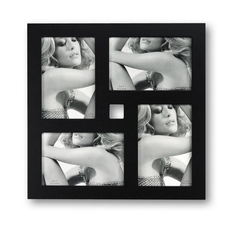 Black Square Multi Aperture Photo Frame 6×4 photos
