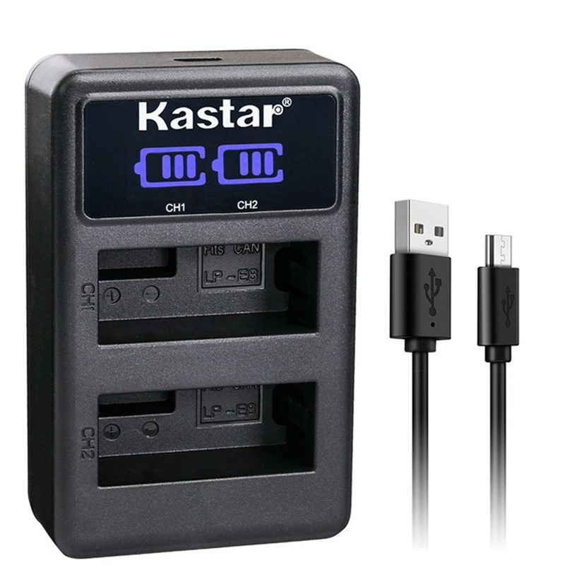 Cargador Kastar DUAL LCD LP-E8 para bateria Canon LP-E8