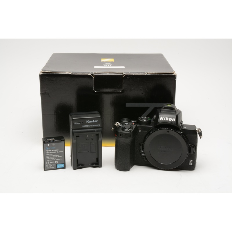 Nikon Z50 Mirrorless Body, batt+charger+manual+box 7697 Acts!  Mint-