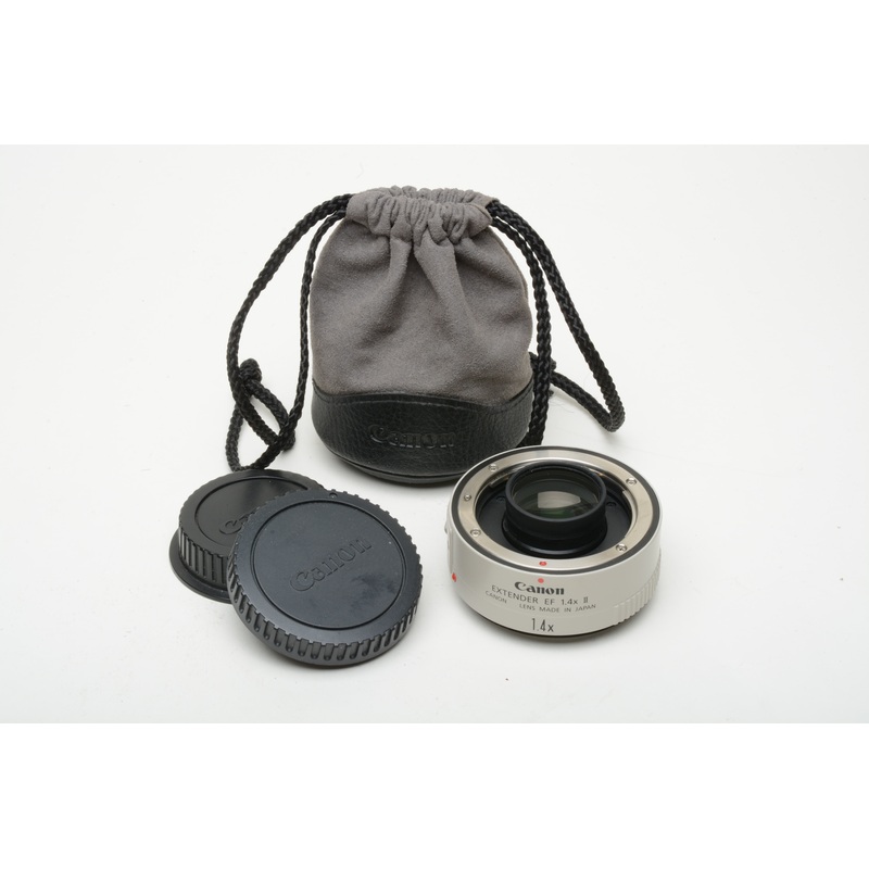 Canon EF 1.4X II extender teleconverter w/caps, pouch, gently used, Mint-