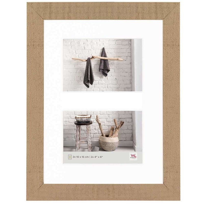 Walther Home Wooden Picture Frame – 12.5×9 inch (Insert for 2x 6×4 inch) Beige Brown