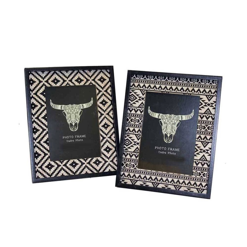 Black Aztec Geometric 7×5 Photo Frame