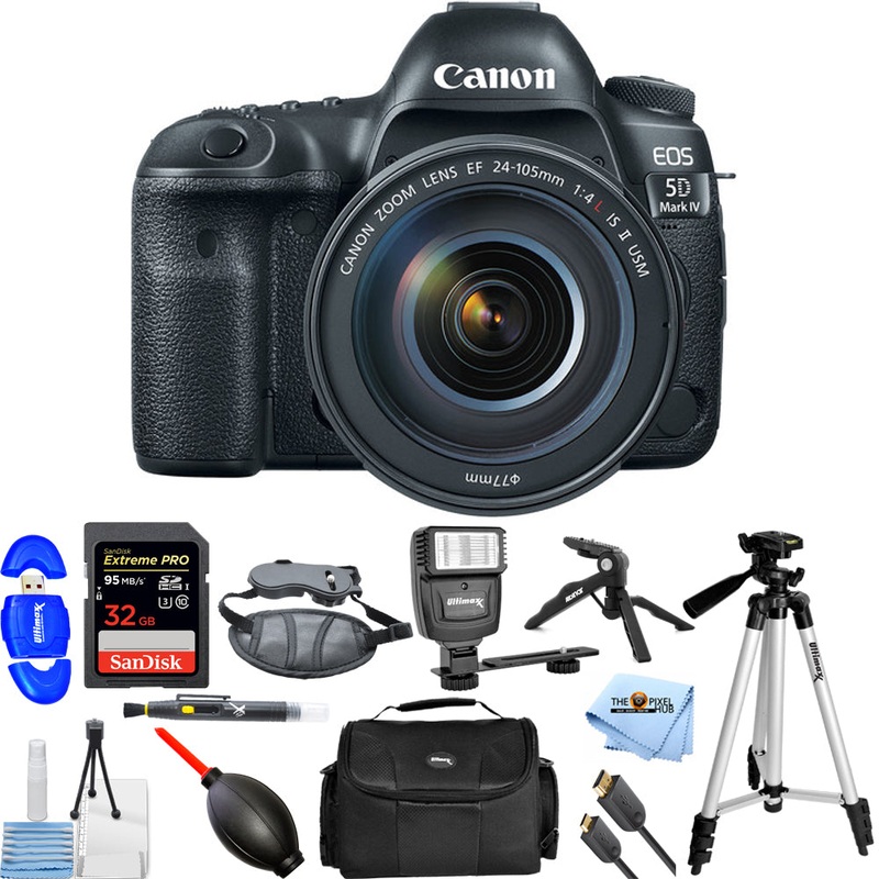 Canon EOS 5D Mark IV Camera with 24-105mm f/4L IS II USM Lens – 32GB Bundle