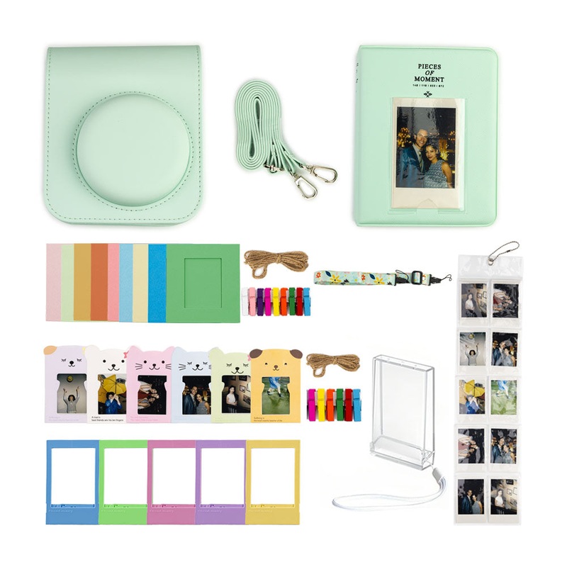 Kit Accesorios 8 en 1 para Instax Mini 12 con Funda y lbum Verde
