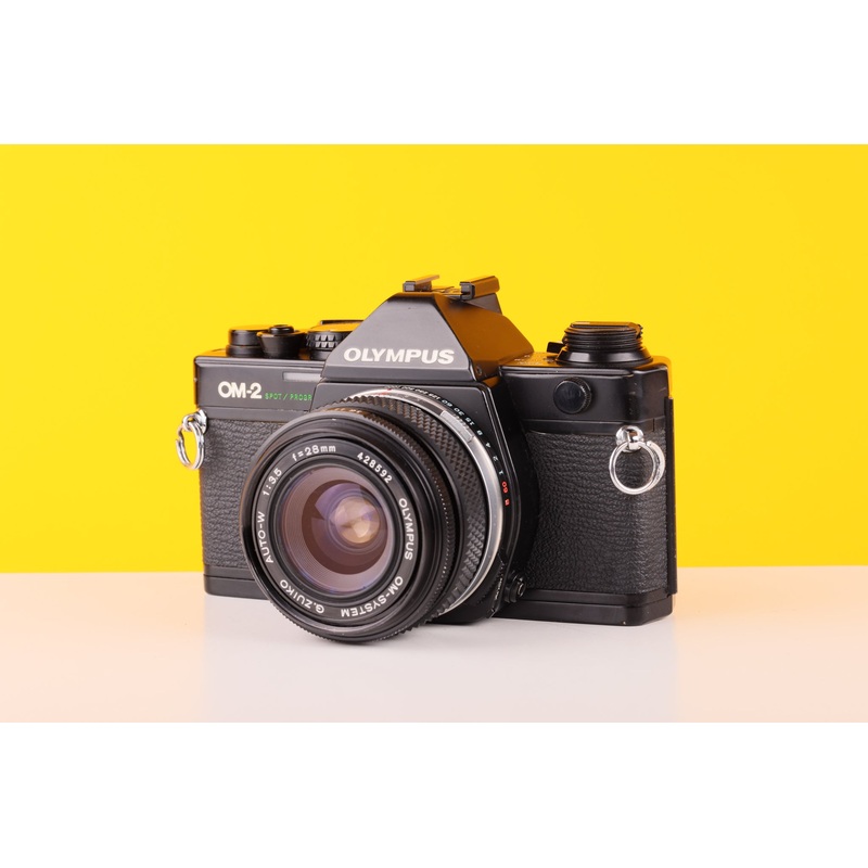 Olympus OM-2 Spot/Program 35mm Film Camera with Olympus 28mm f3.5 Prime Lens