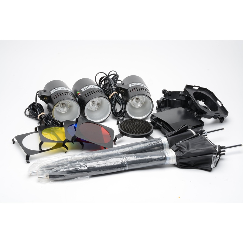 SET OF 3 LSP Photo 200W Strobe Flash heads bundle, tested, work great *READ