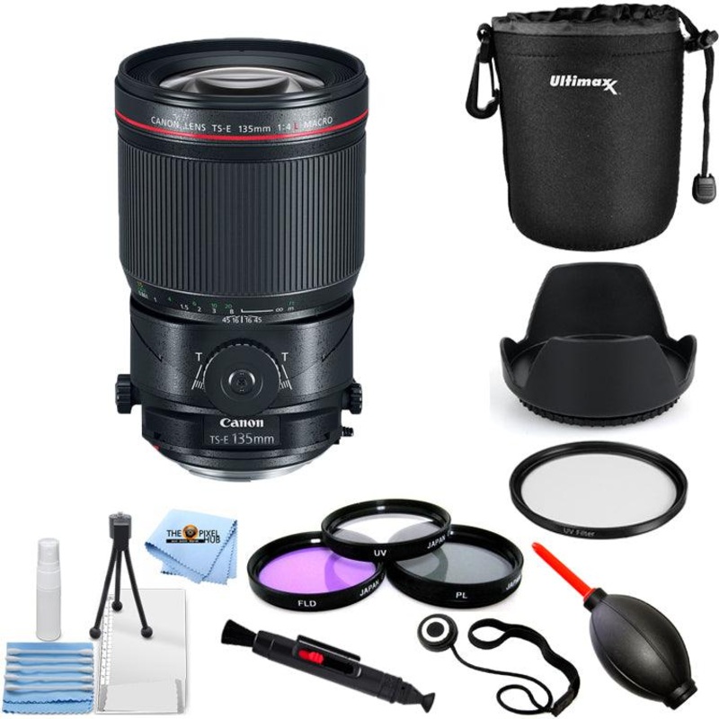 Canon TS-E 135mm f/4L Macro Tilt-Shift Lens 2275C002 – 10PC Accessory Bundle