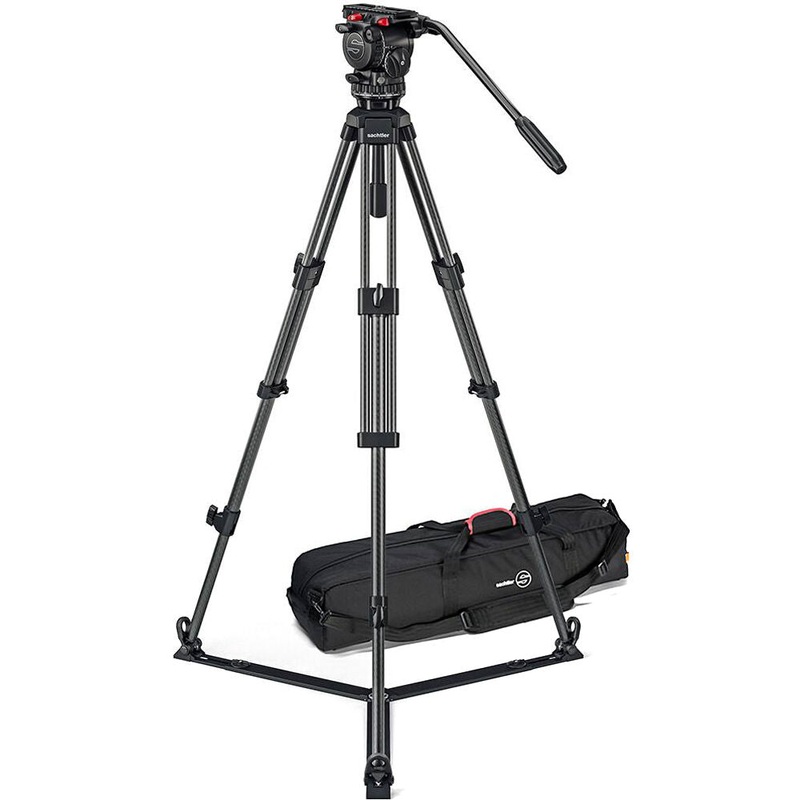 Sachtler System FSB 8 Mk II Sideload with Tripod 75/2 CF Ground Spreader and Bag – 0771CM