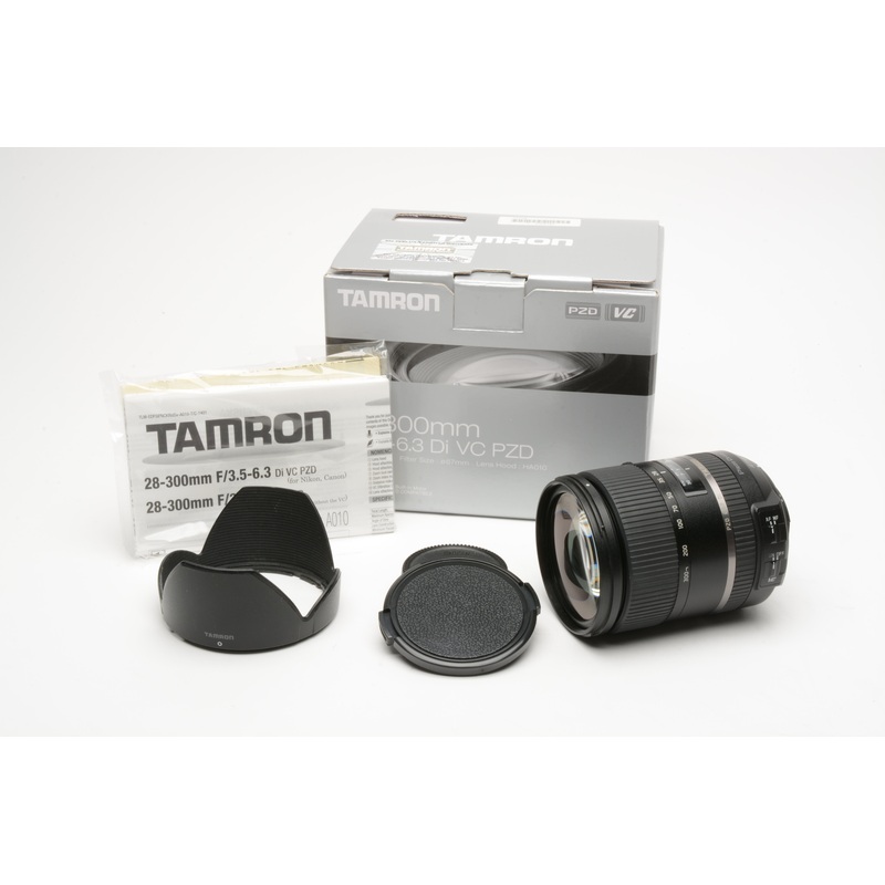 Tamron AF 28-300mm f3.5-6.3 Di VC PZD for Nikon, Mint- Boxed, USA, w/Hood