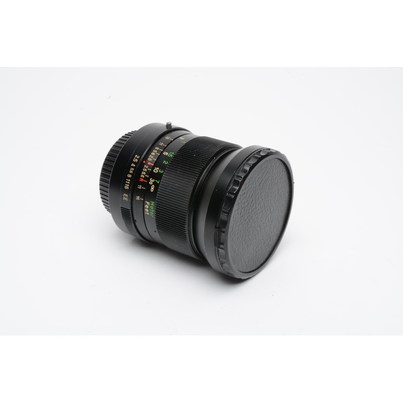Vivitar 28mm F2.5 wide angle lens for Konica AR Mount Lens, caps