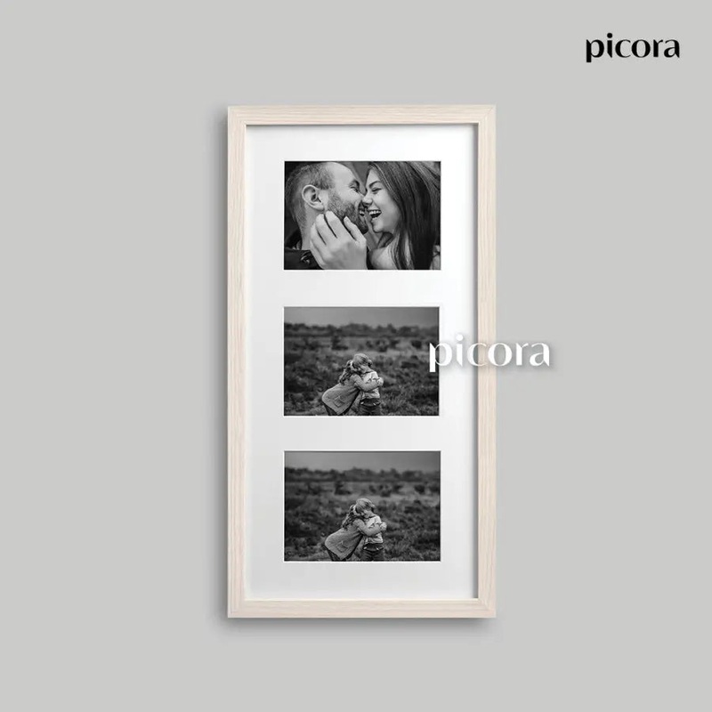 Picora Arte Multi Opening Frame 25x50cm matted to 3-Opening Oak