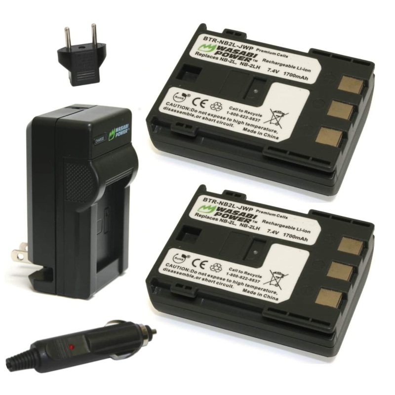 Canon NB-2L, NB-2LH, BP-2L5, BP-2LH Battery (2-Pack) and Charger by Wasabi Power