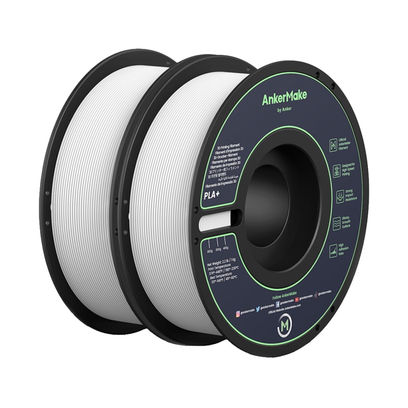 AnkerMake PLA+ Filament (2-Pack, White)