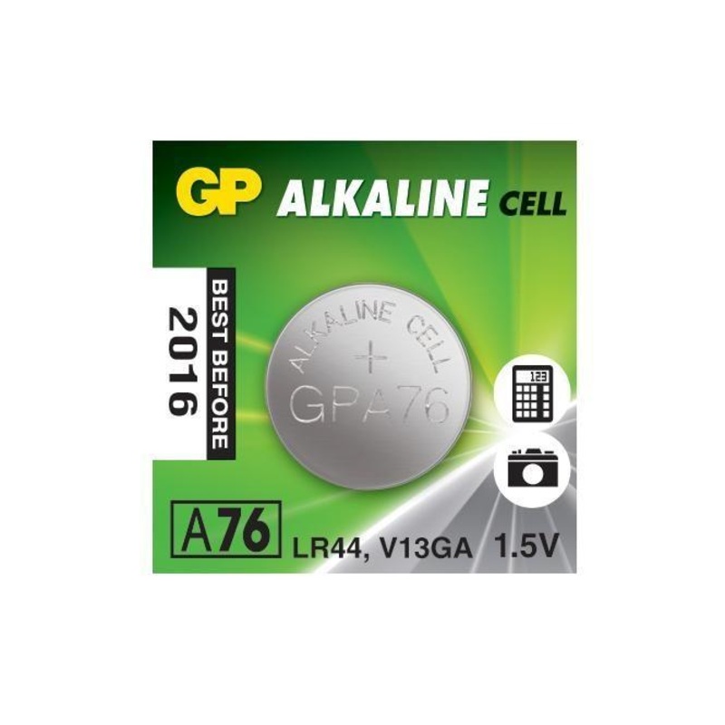 GP Batteries 1.5v A76 357 lr44 Alkaline Button Cell Batteries