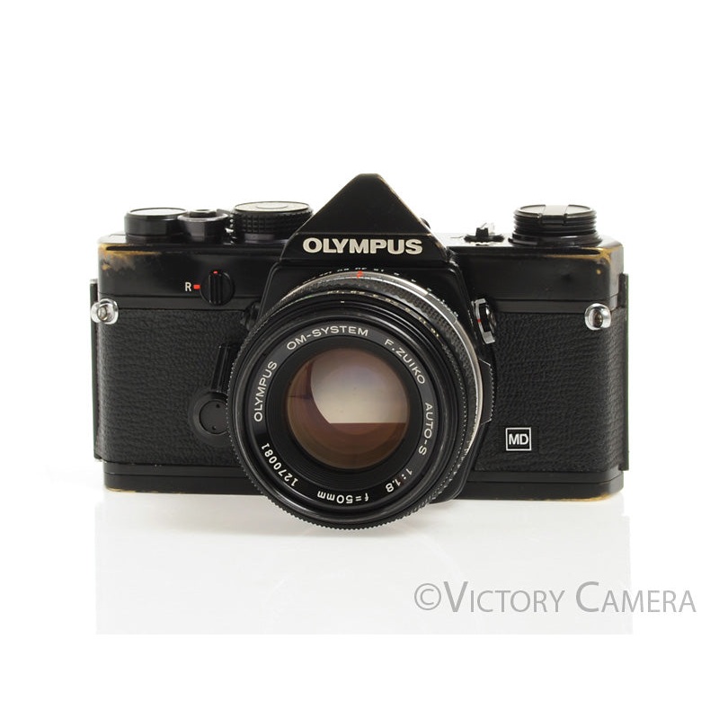 Olympus OM-1 MD Black Film Camera Body w/ 50mm F1.8 Lens [EXC+]