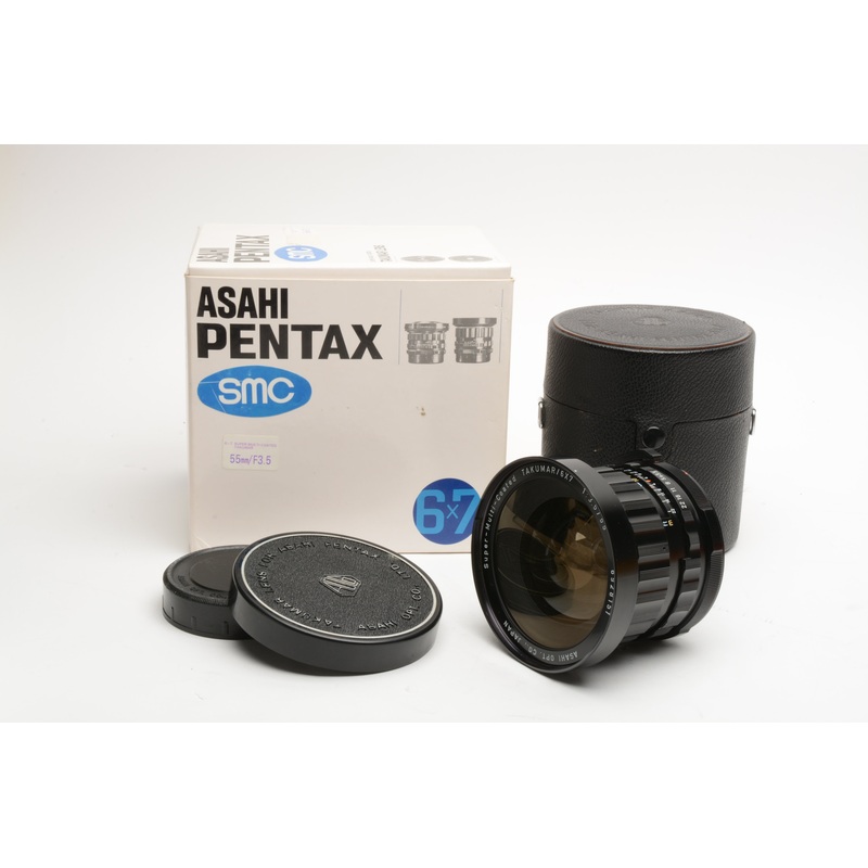 Pentax SMC Takumar 55mm F3.5 Lens For 6X7 67 67II, case + caps, Boxed