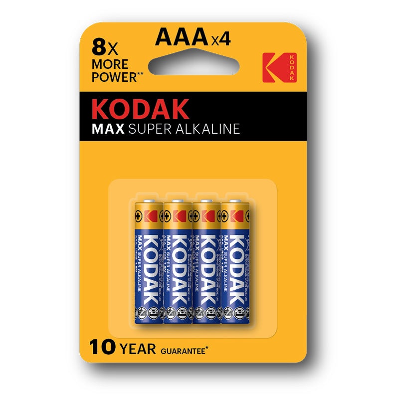 Kodak AAA 1.5V Alkaline Batteries – 4 Pack