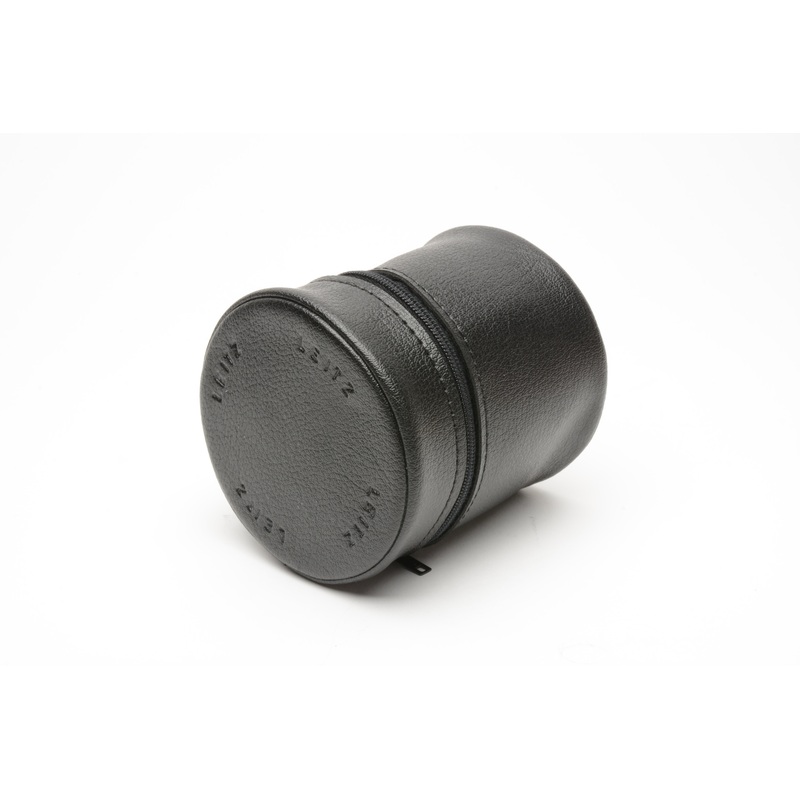 Leica Black Soft Leather Zippered Lens Case 4″ x 2.5″, Very clean