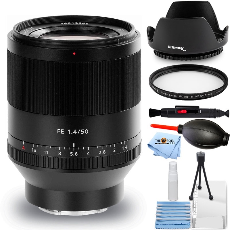Sony Planar T* FE 50mm f/1.4 ZA Lens SEL50F14Z – 7PC Accessory Bundle