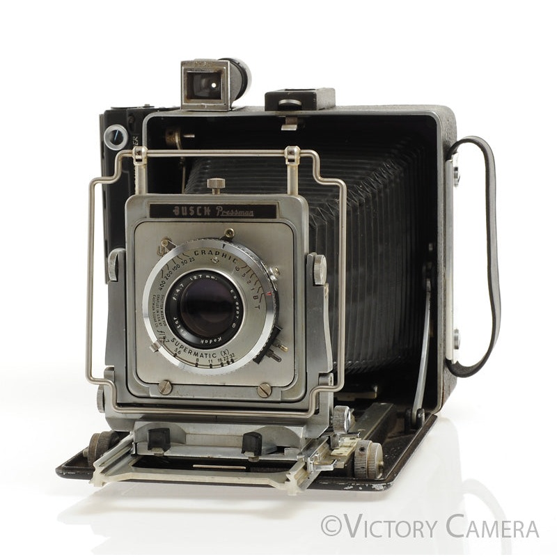 Busch Pressman Model D 4×5 Camera w/ Kodak Ektar 127mm f4.7 Lens [GOOD]