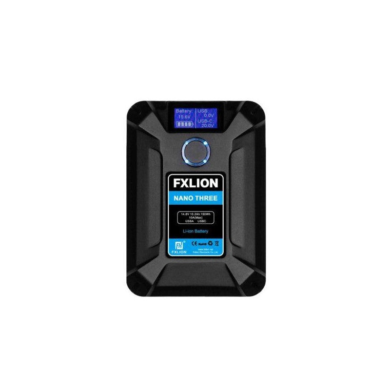 FXLION – NANO THREE – Batterie V-Mount 14,8V / 150Wh (Promotion jusqu’au 19 avril).