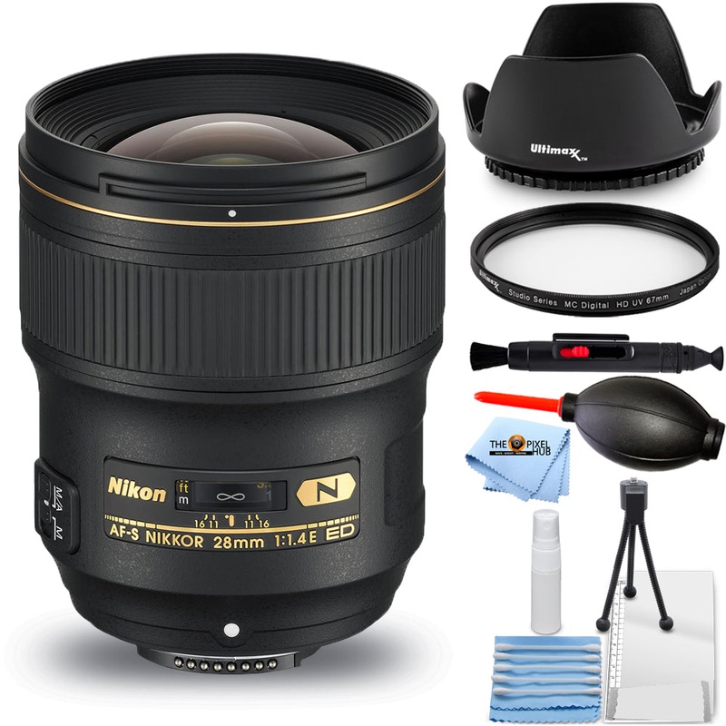 Nikon AF-S NIKKOR 28mm f/1.4E ED Lens 20069 – Essential UV Bundle