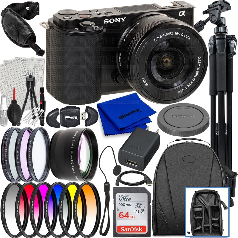 Sony ZV-E10 Mirrorless Camera with 16-50mm Lens (Black) – 15PC Accessory Bundle
