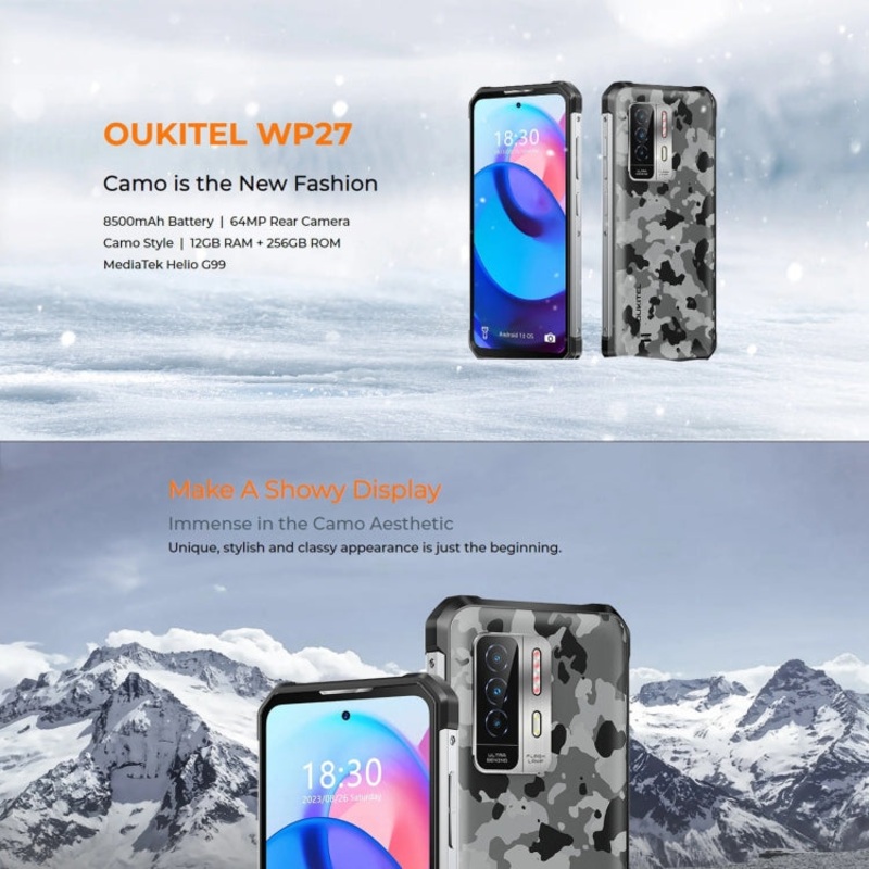 OUKITEL WP27 Rugged Phone Night Vision Camera 12GB+256GB Blue