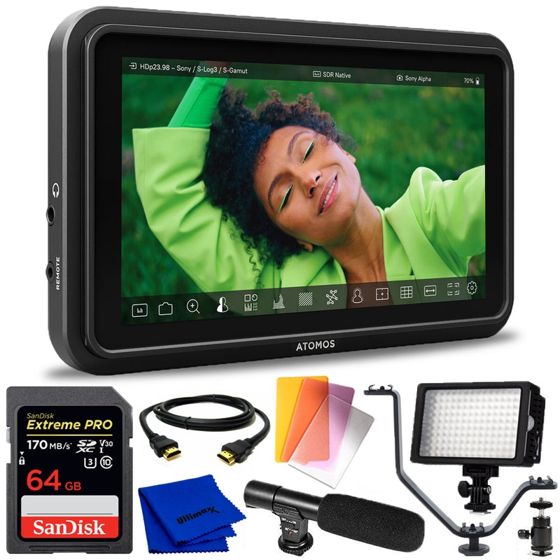 Atomos Shinobi II 5.2″ HDMI HDR Monitor ATOMSHB003 – 8PC Accessory Bundle