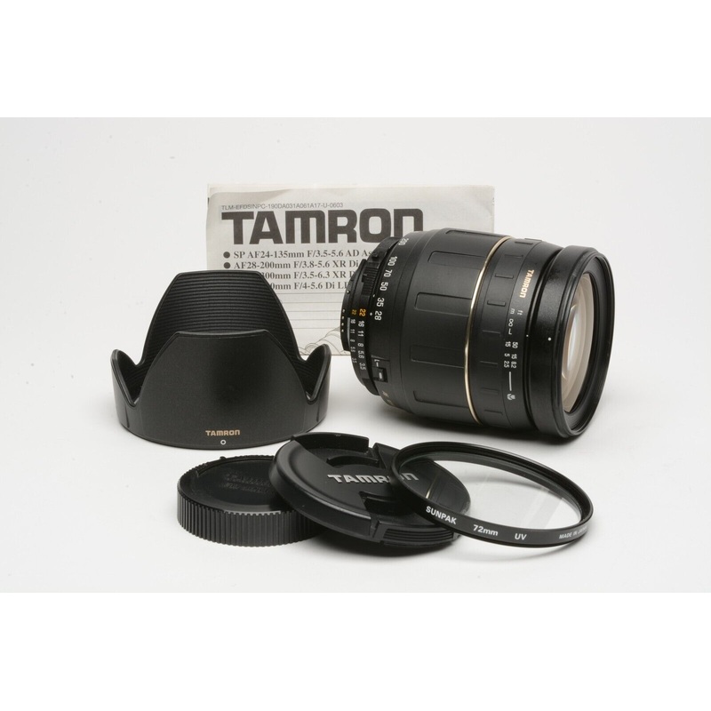 Tamron AF 28-300mm F3.5-6.3 Aspherical LD IF Zoom Lens for Nikon A20, hood + UV filter