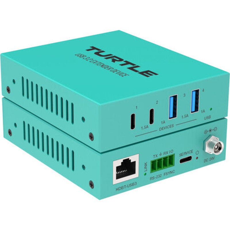 Turtle AV 100m USB 3.2 5Gbps Extender Kit over CAT. Includes Host & Device Extenders – TAV-USBEXTKIT1